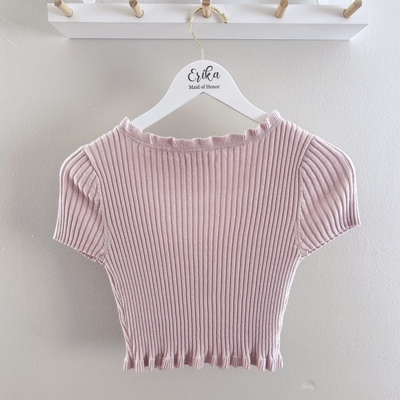 Aeropostale Cardigan Button Short Sleeve pink size small - Picture 2 of 3